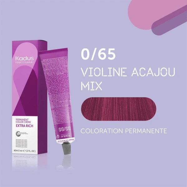Coloration Permanente 0/65 Violine Acajou Mix Kadus 60ML 5 Coloration Permanente 0/65 Violine Acajou Mix Kadus 60ML – Image 3