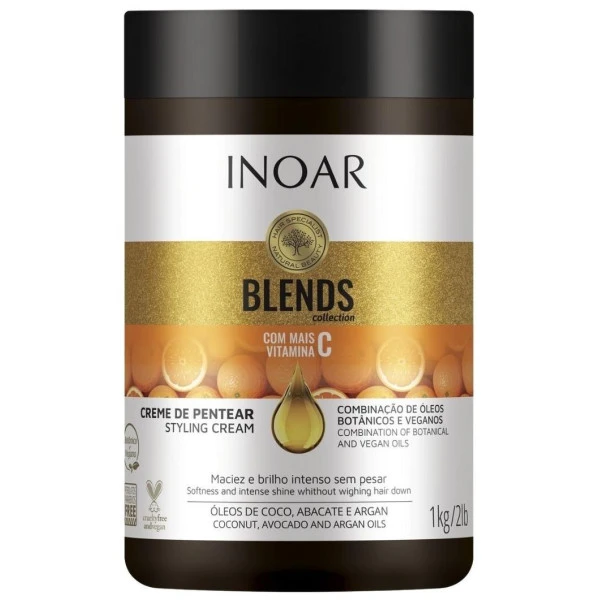 Crème Coiffante Blends Inoar 1kg 3 Crème Coiffante Blends Inoar 1kg