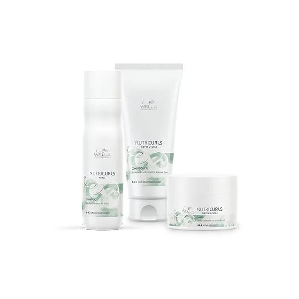 Wella Pack Nutricurls Cheveux Bouclés Shampooing + Conditionneur + Masque 3 Wella Pack Nutricurls Cheveux Bouclés Shampooing + Conditionneur + Masque